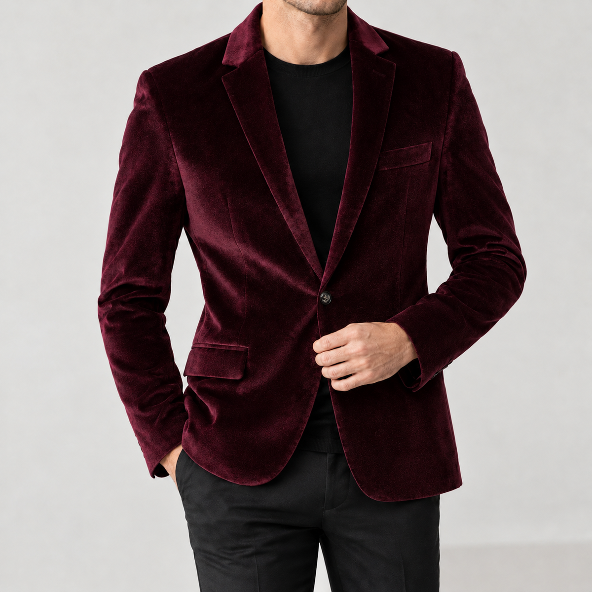 Callisto Slim Fit Blazer - Wine Red
