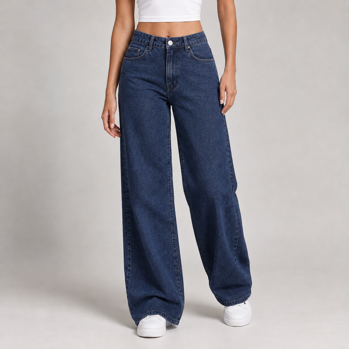 Barbara Wide Leg Jeans - Dark Blue