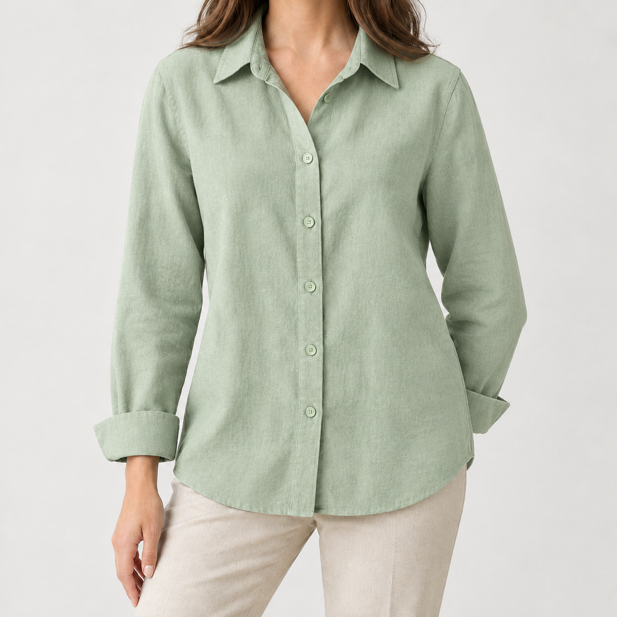 Hedwig Cotton Linen Shirt - Light Green
