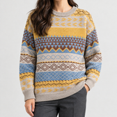 Fausta Geometric Knit Sweater - Yellow