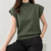 Elettra Mock Neck Top - Military Green