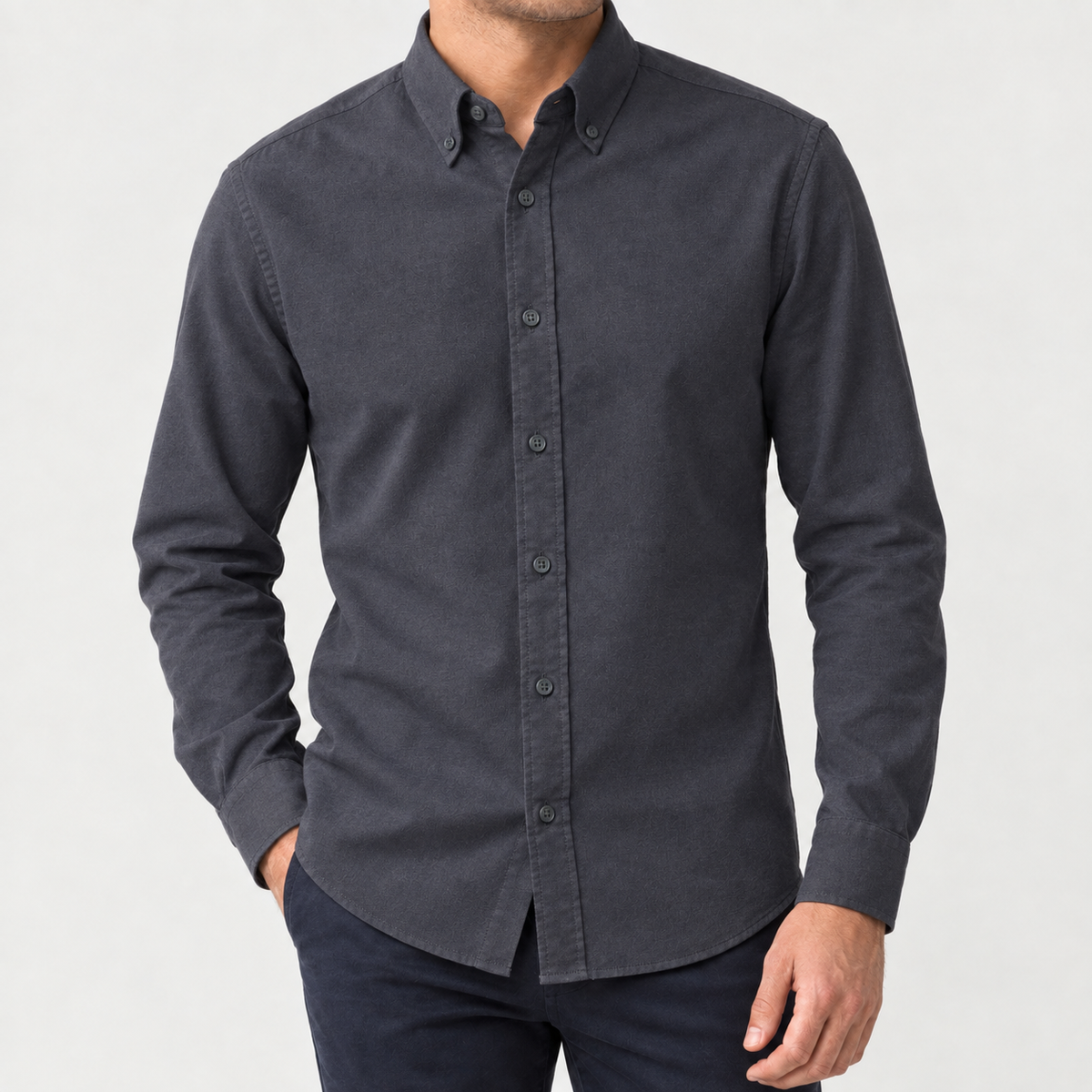 Chandler Button Down Shirt - Dark Gray