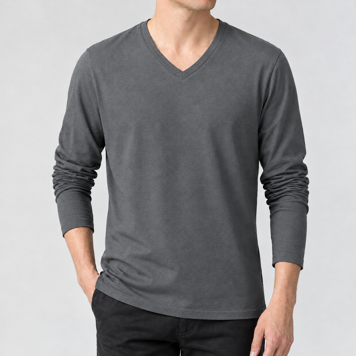 Gregers Cotton Tee - Charcoal Gray
