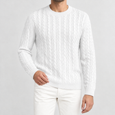 Salvador Cable Knit Sweater - White