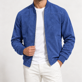 Albrecht Suede Bomber Jacket - Royal Blue