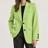 Galatea Relaxed Fit Blazer - Yellow Green