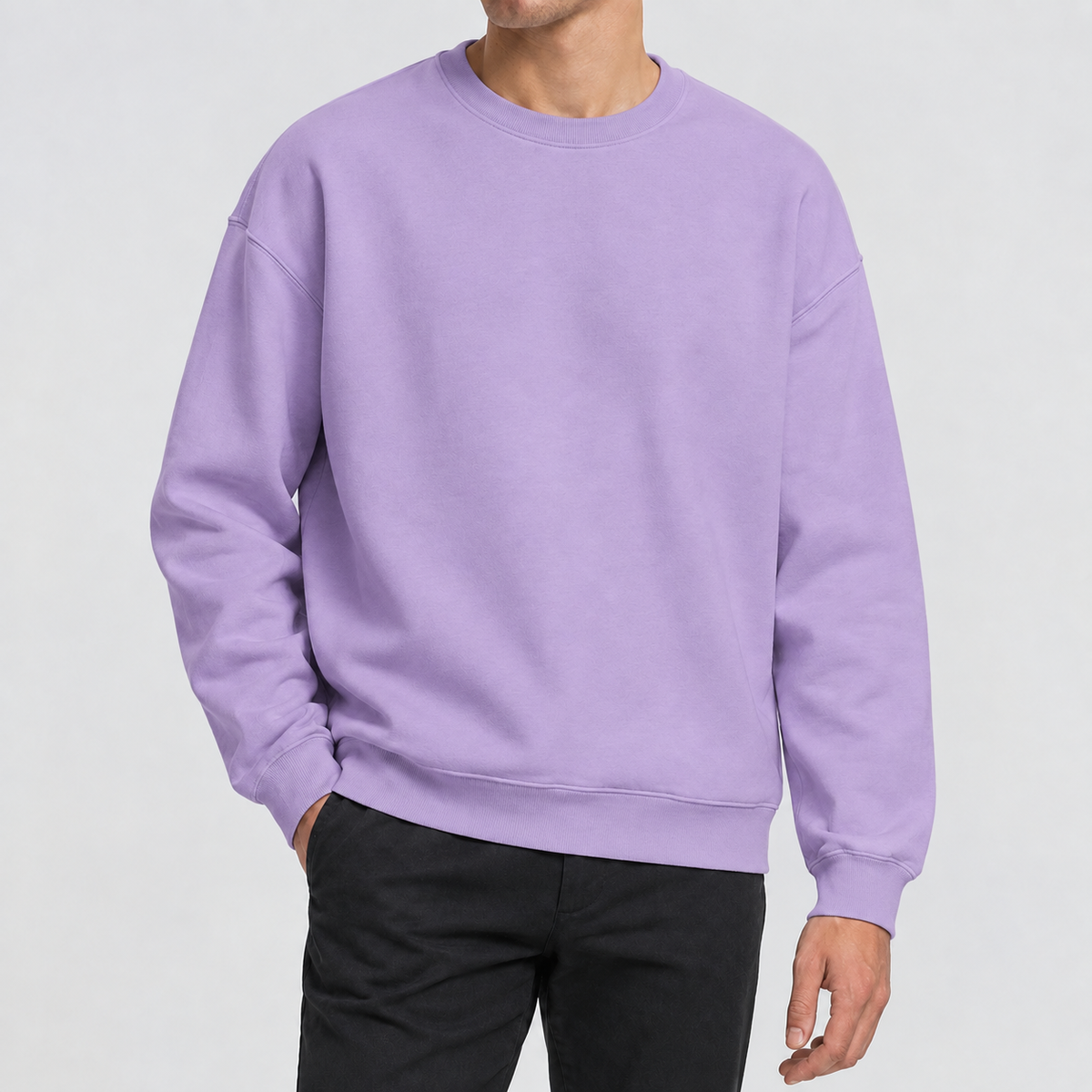 Austin Cotton Sweatshirt - Round Neck-purple