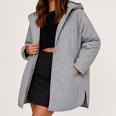 Corinne Diamond Quilted Jacket - White