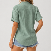 Celestina Crinkle Shirt - Green