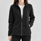 Alisande Stand Collar Fleece Jacket - Black