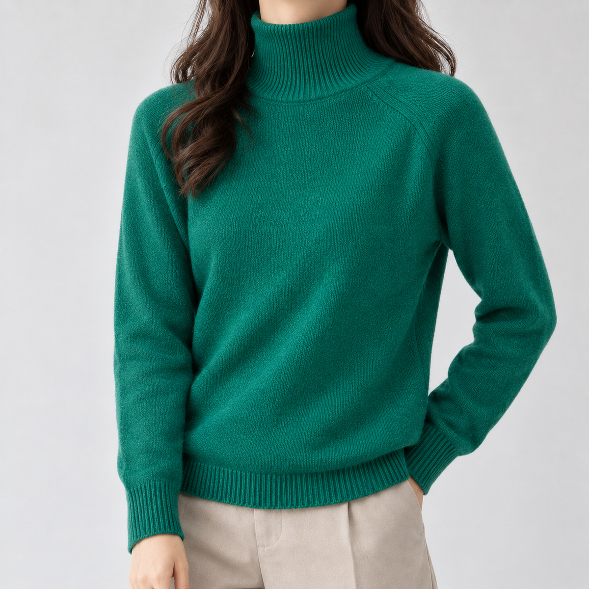 Whitney Turtleneck Sweater - Emerald