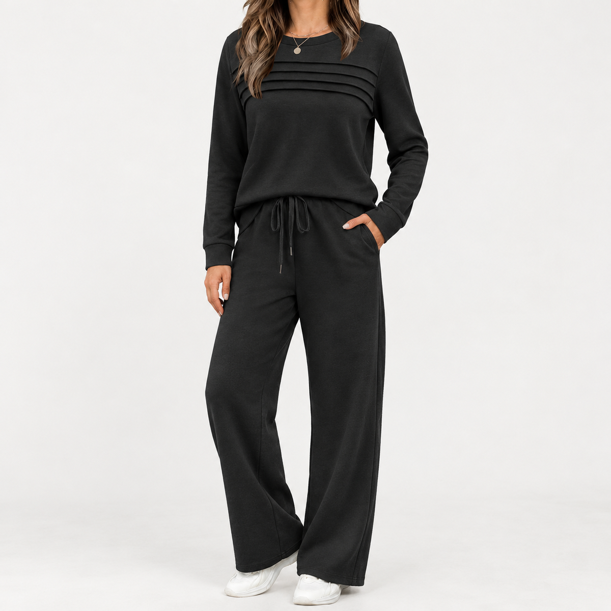 Marcella Pleated Lounge Set - Army Green