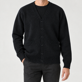 Anibal V Neck Cardigan - Black