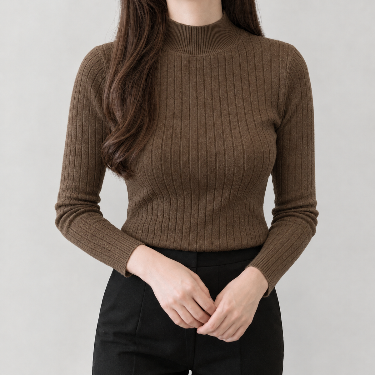 Marielle Ribbed Top - Brown