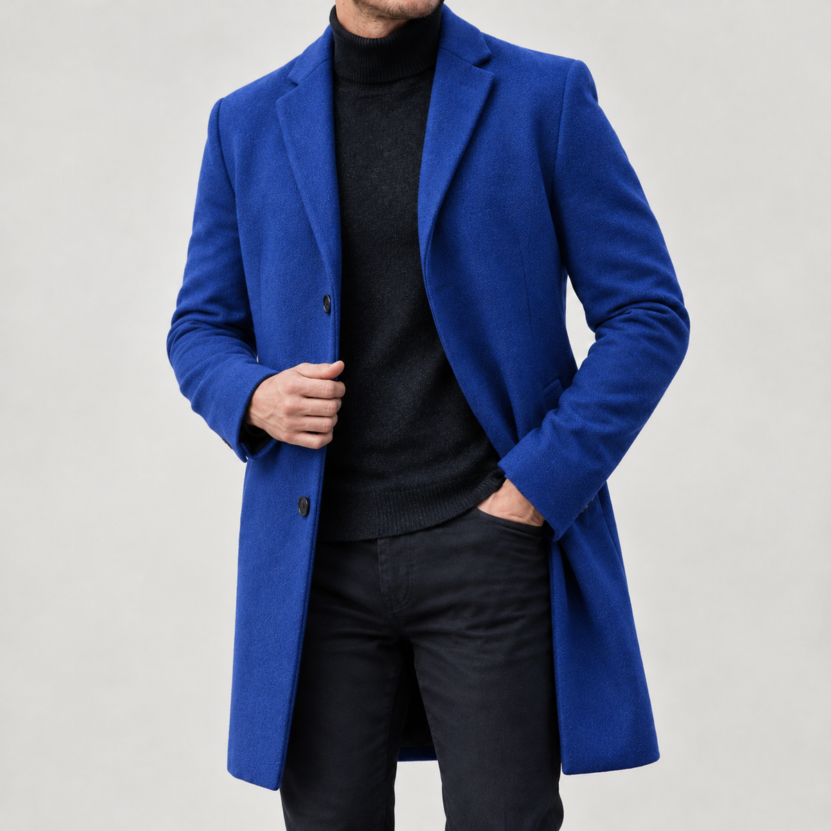 Bjarte Tailored Wool Coat - Royal Blue