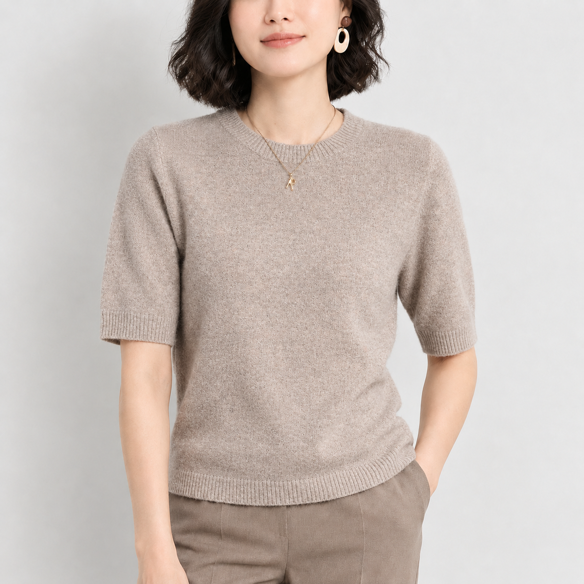 Sienna Crew Neck Sweater - Camel