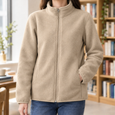 Ignace Stand Collar Jacket - Khaki Vintage Polar