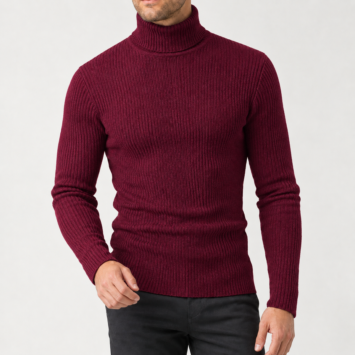 Oliver Ribbed Sweater - Wine Red