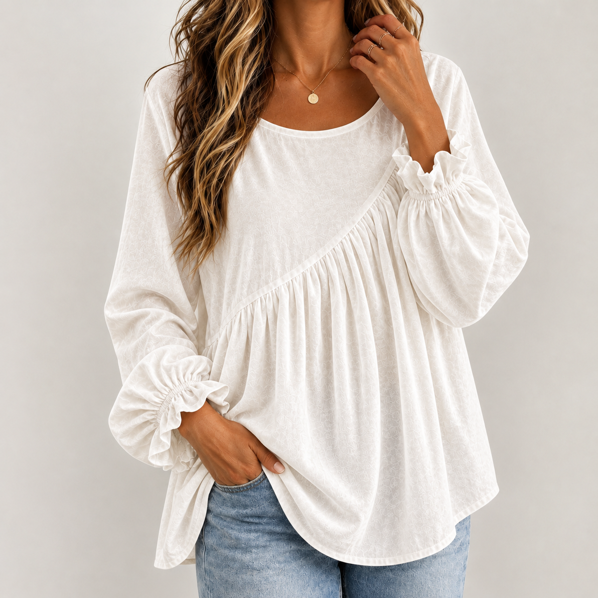 Willeke Pleated Top - White