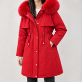 Annesofie Fur Lined Jacket - Red