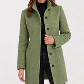 Corinna Stand Collar Jacket - Bean Green