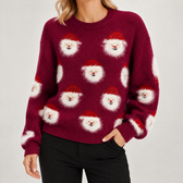Calista Santa Sweater - Purple Red