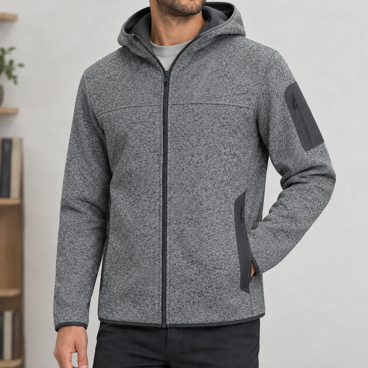 Horatio Hooded Zip Jacket - Space Gray
