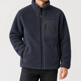 Jean Stand Collar Jacket - Navy Blue