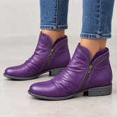 Aglae Side Zip Boots - Purple