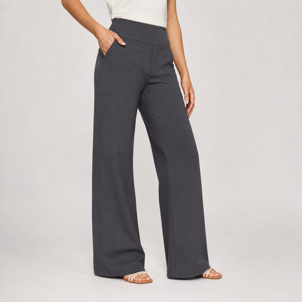Ludovica Wide Leg Pants - Gray