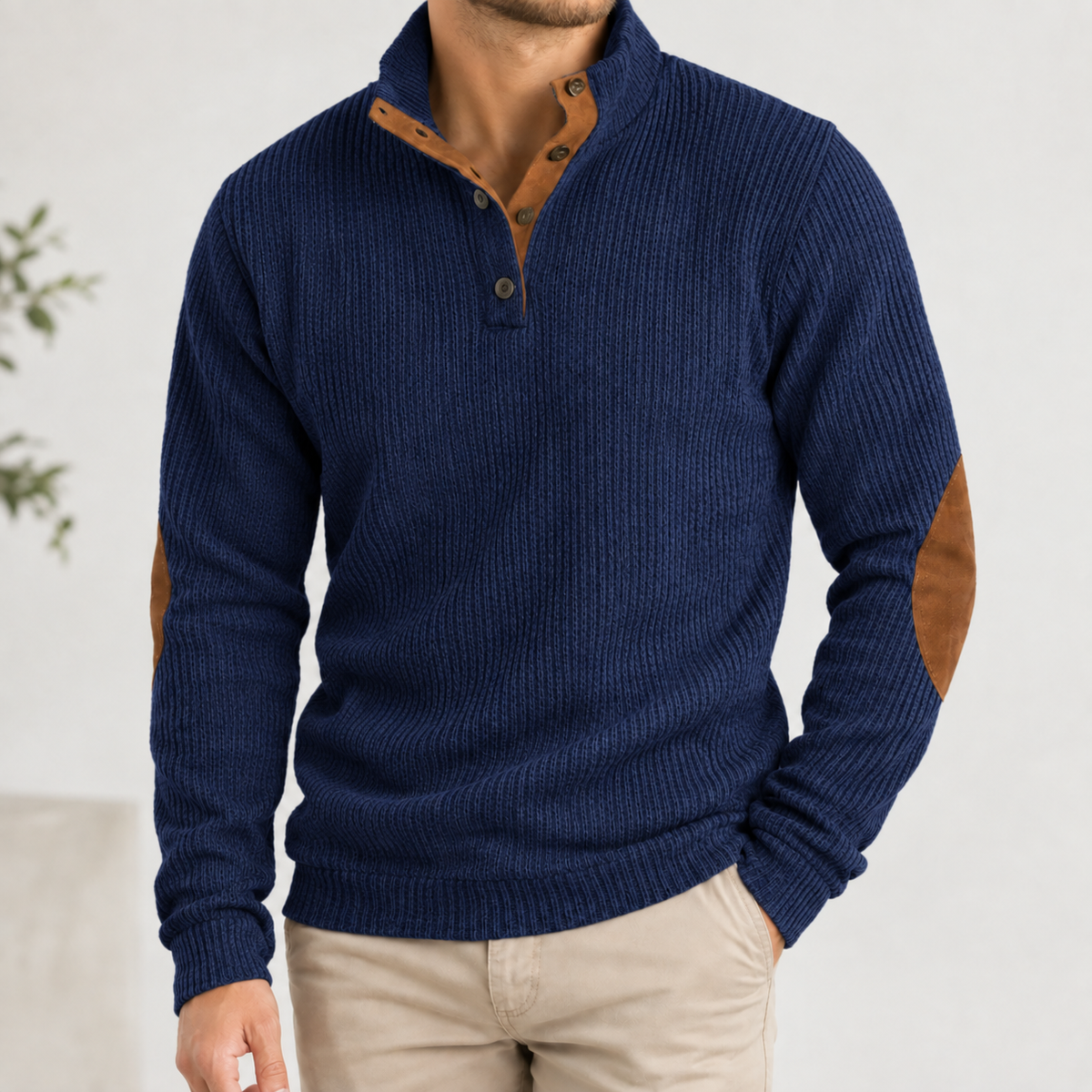 Carter Ribbed Sweater - Blue