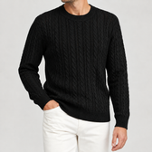 Salvador Cable Knit Sweater - Black
