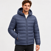 Ambrose Hooded Puffer Jacket - Fog Blue