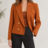Gisela Cropped Blazer - Orange