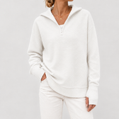 Iselin Half Zip Sweater - White