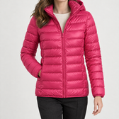 Louisa Hooded Puffer Jacket - Rose Red