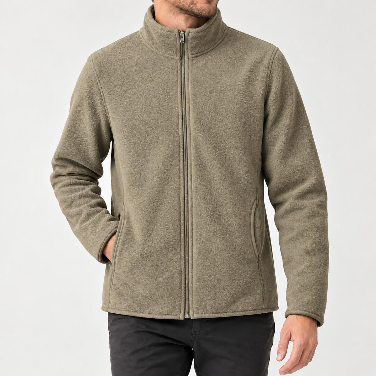 Hugues Stand Collar Jacket - Camel
