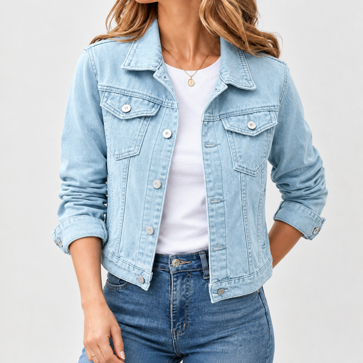 Agnethe Denim Jacket - Sky Blue