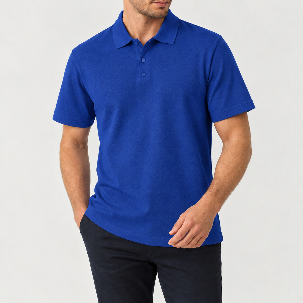 Matthias Cotton Polo Shirt - Sapphire Blue