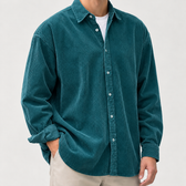 Marius Corduroy Overshirt - Malachite Green