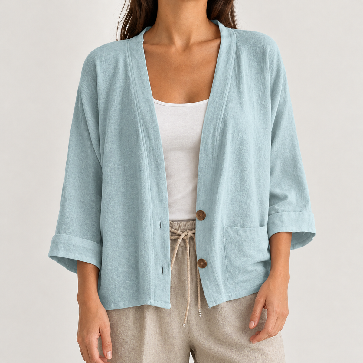 Calixte Relaxed Cardigan - Light Blue