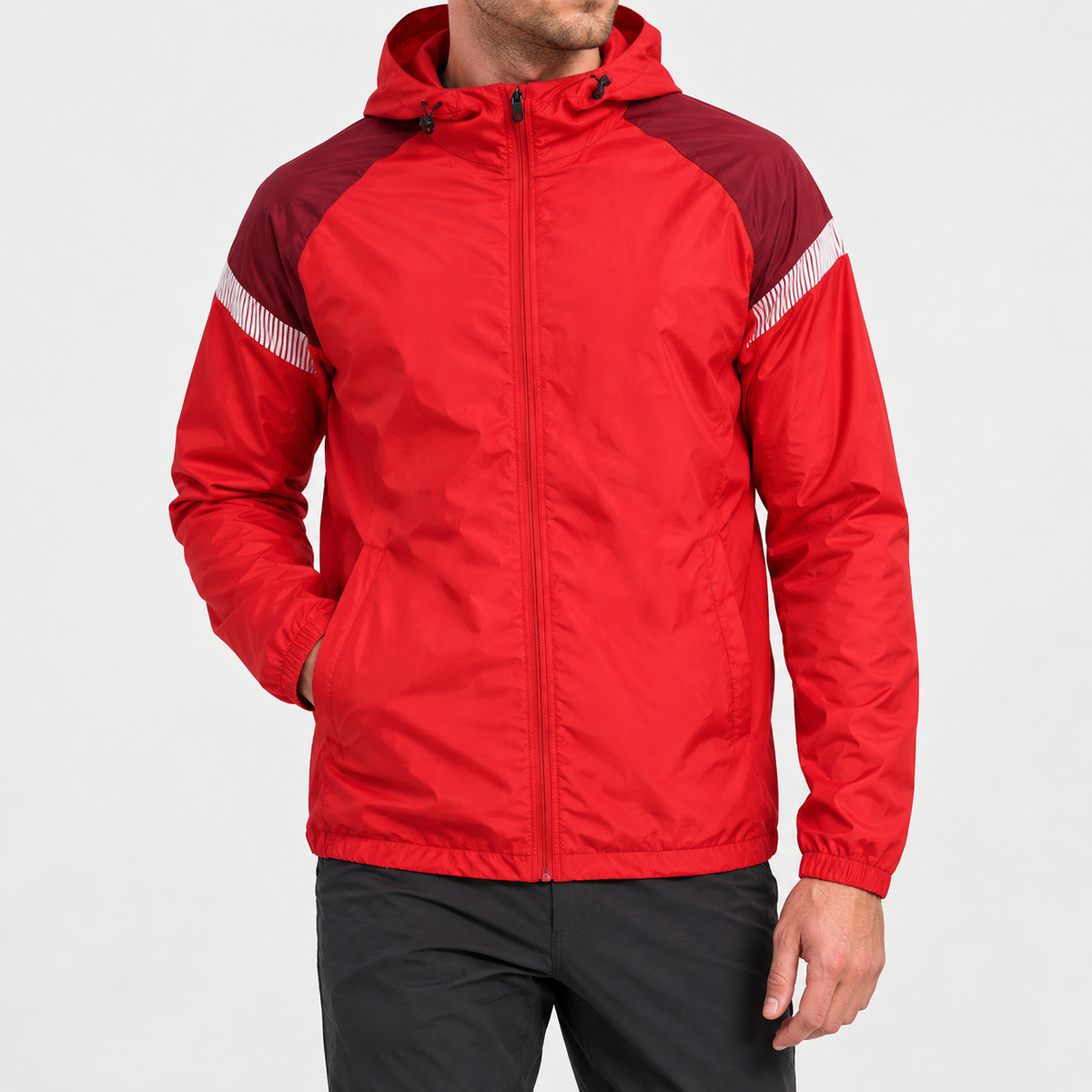 Rasmus Hooded Windbreaker Jacket - Red