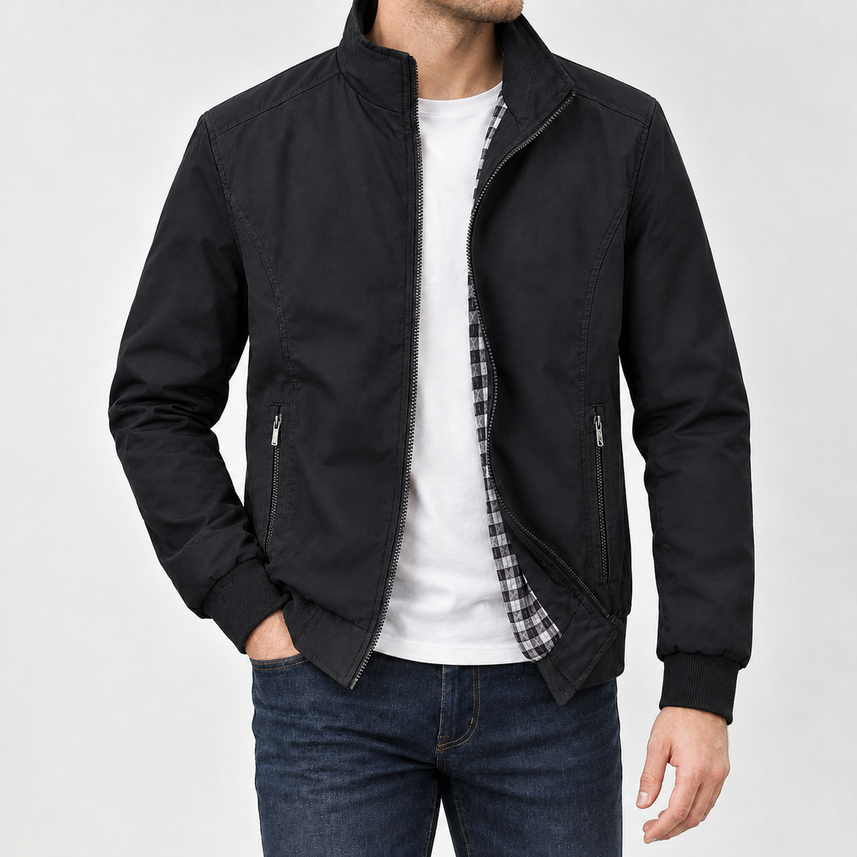 Ingimundur Stand Collar Jacket - Black