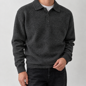 Arnaldur Polo Sweater - Dark Gray