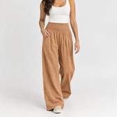Annick Wide Leg Pants - Light Brown