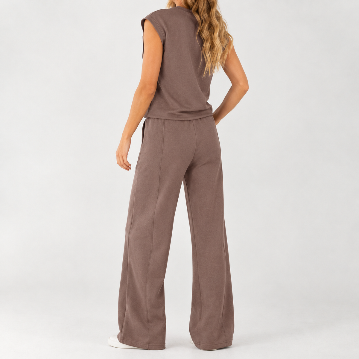 Lisa Wide Leg Set - Brown