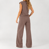 Lisa Wide Leg Set - Brown