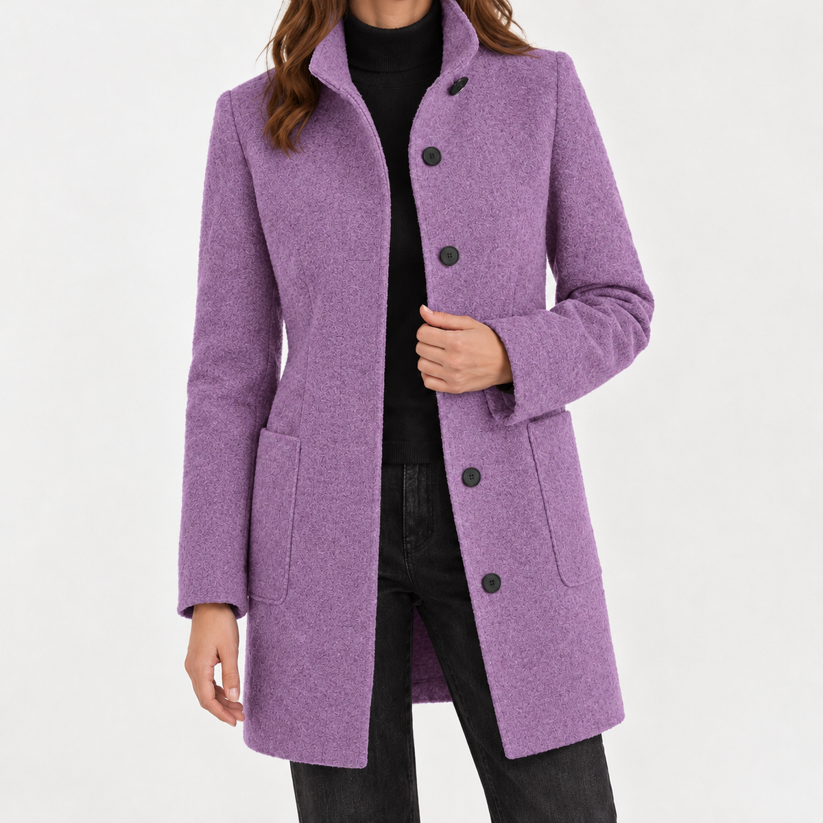 Corinna Stand Collar Jacket - Light Purple