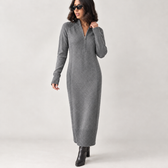 Hugrun Half Zip Dress - Gray