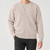 Anibal V Neck Cardigan - Light Apricot